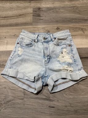 American Eagle denim shorts distressed size 00